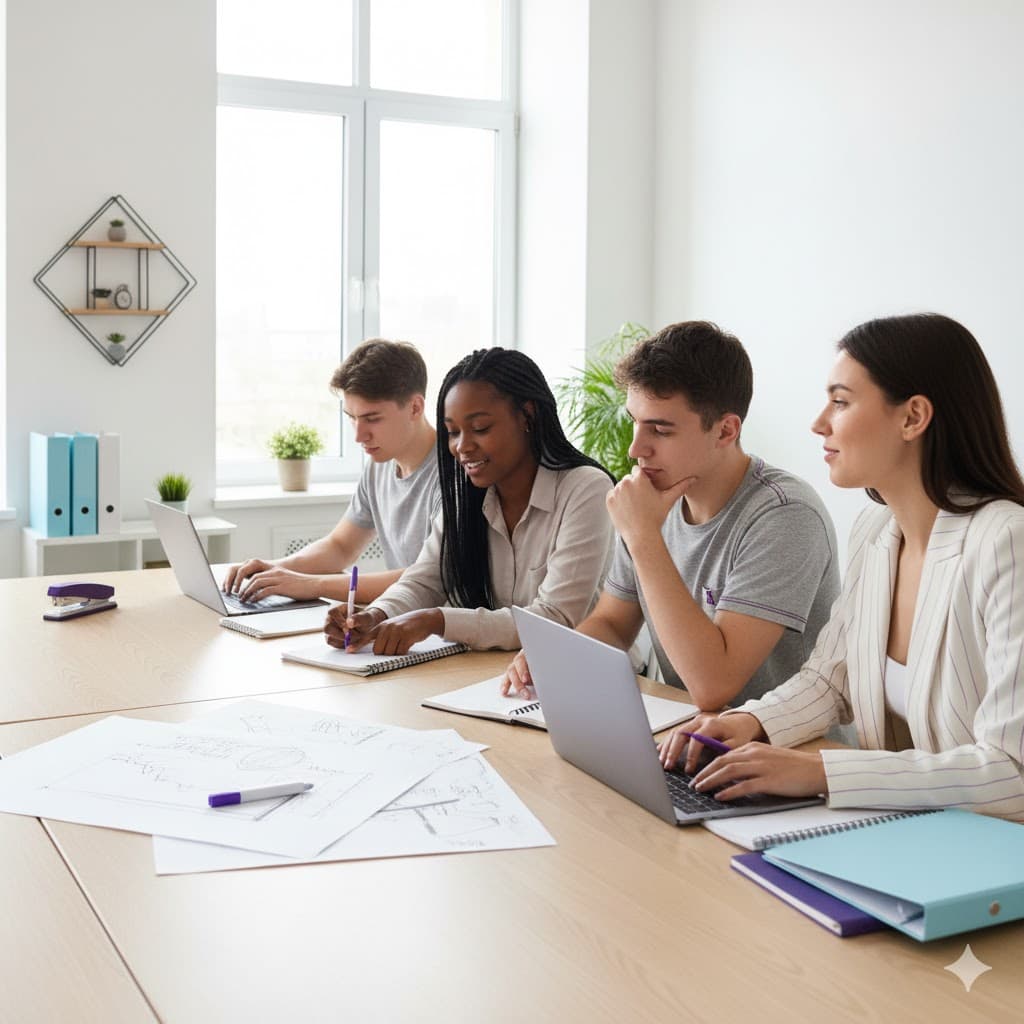Launchpad participants collaborating on real-world projects